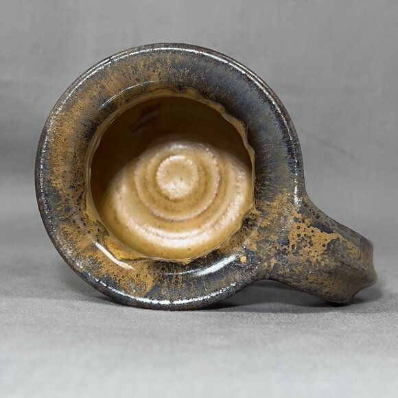 Jack Pott Stoneware Art Pottery Coffee Mug Grace Be Unto You Brown Drip Glazed - Picture 11 of 13